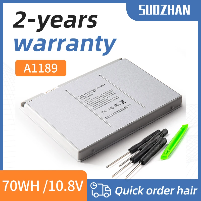 

SUOZAHN A1189 10.8V 70Wh Laptop Battery For Apple MacBook Pro 17" A1151(Early 2006)A1212(Late 2006)A1229(Mid/Late 2007)A1261