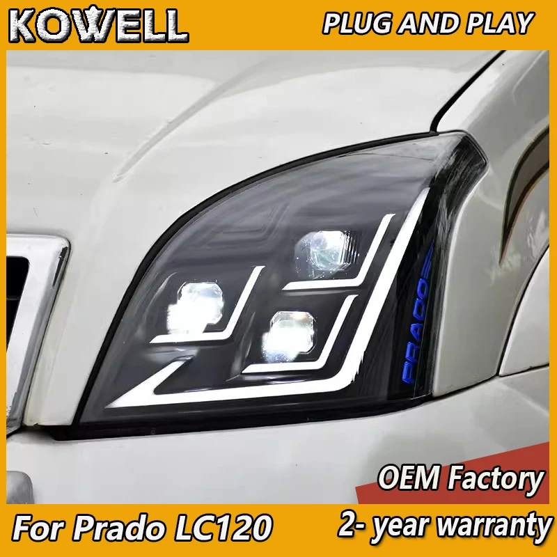 

Car Styling for Toyota Prado Headlights 2003-2009 Prado Head Light LC120 DRL Dynamic Turn Signal Light Low High Beam