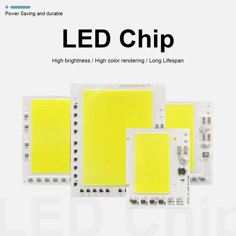 Led Cob Chip 10W 20W 30W 50W 100W 220V Smart Ic Non C' È Bisogno Di Driver 150W 200W Lampadina A Led Lampada Per Luce Di Inondazione Faretto Illuminaz