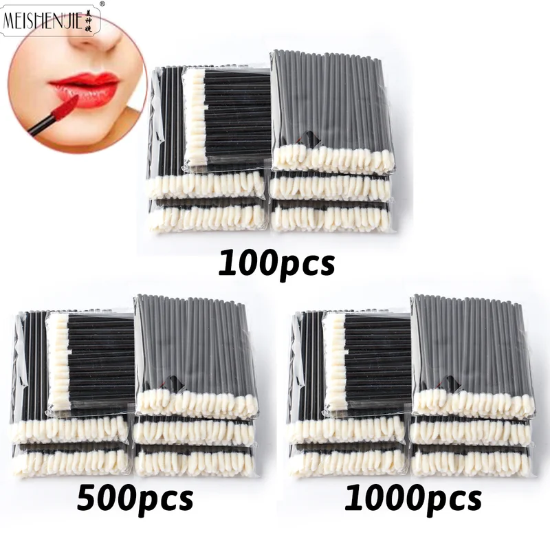 50 1000pcs Lip Brushes Applicators Eyelashes Brush Lipstick Gloss Applicator...