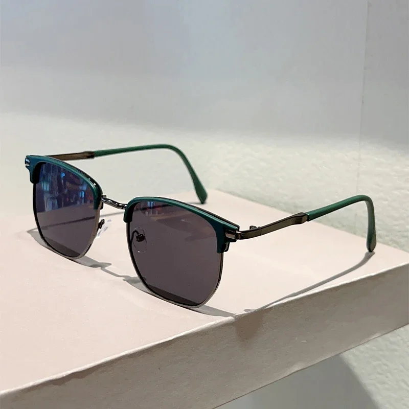KAMMPT Vintage Quadratische Sonnenbrille Männer 2025, Neue Mode Koreanischen Stil Schwarz Shades Frauen Trendy Stilvolle Marke Design Sonnenbrille – Detail 8