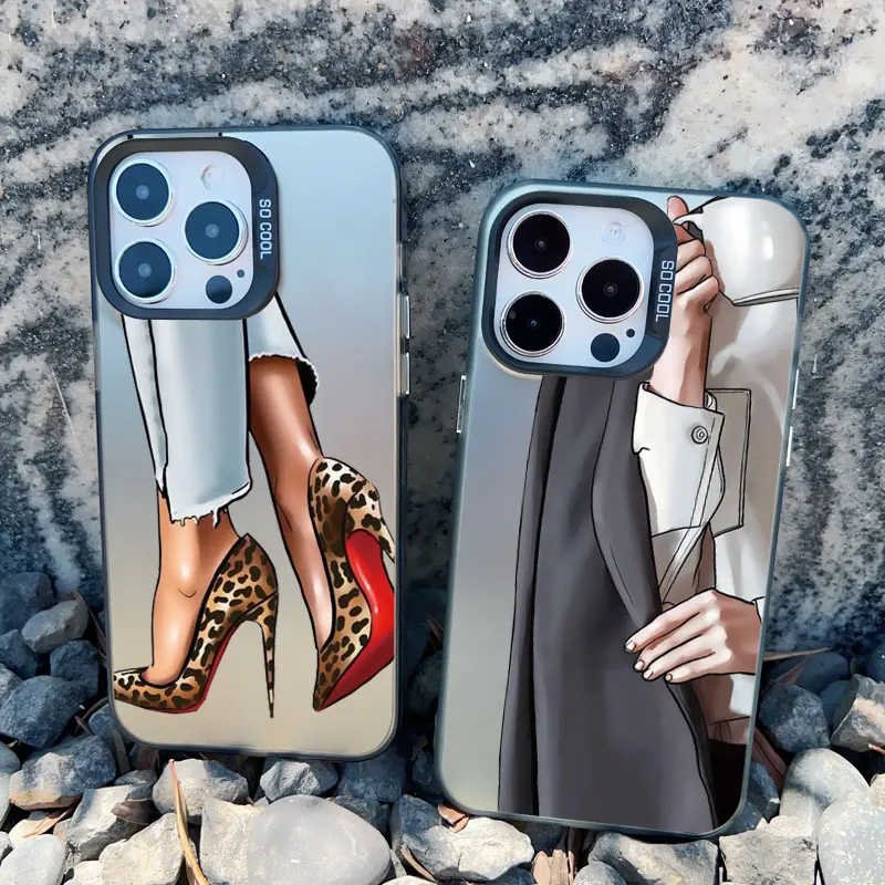 Girl Boss Coffee-Themed Shockproof Laser Phone Case