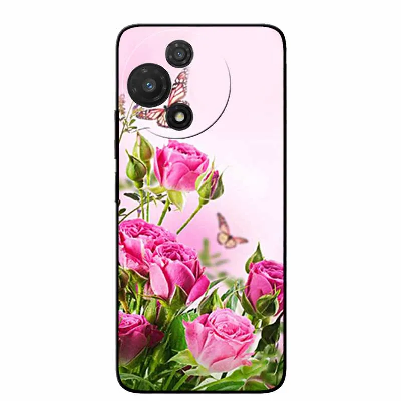 Fashion Protective Silicone Back Cover with Animal Design - Black Phone Case