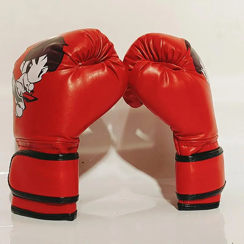 Kids Muay Thai Gloves Cartoon PU Leather Heavy Bag Gloves Sparring Gear For Kids Home Gym Training Device For Muay Thai Sparring