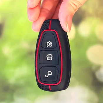 Confezione di chiavi per auto per Ford ST Line Fiesta Focus Mondeo Ecosport Kuga Puma Edge Fuga Accessori per custodie per chiavi per auto in silicone metallico