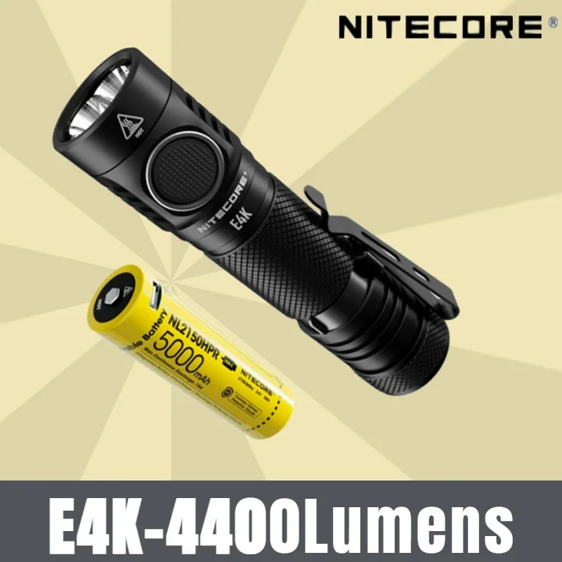 

NITECORE E4K 4400Lumens Rechargeable Flashlight With NL250 5000mAh Battery