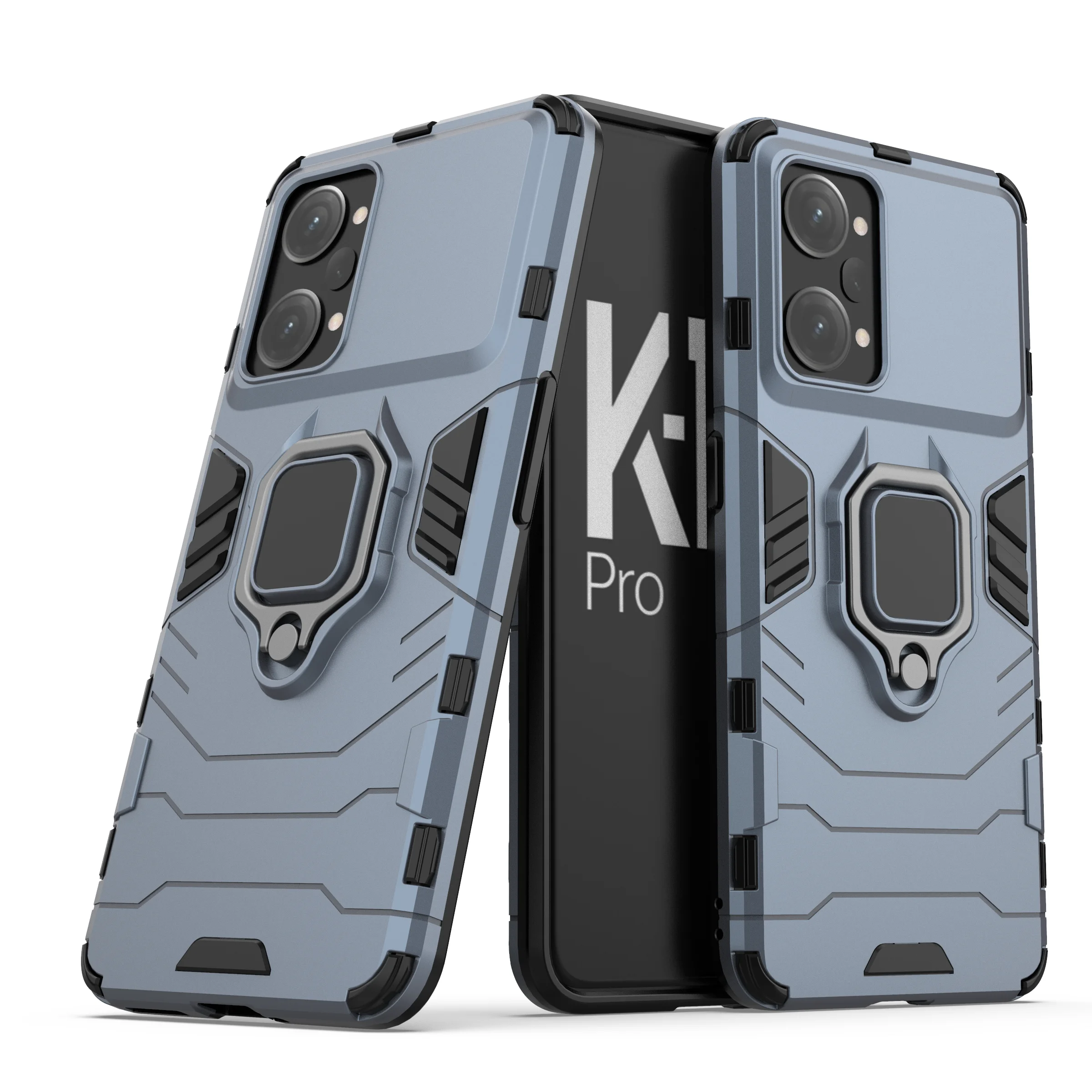 Durable Shockproof Armor Case with Car Ring Magnetic Back