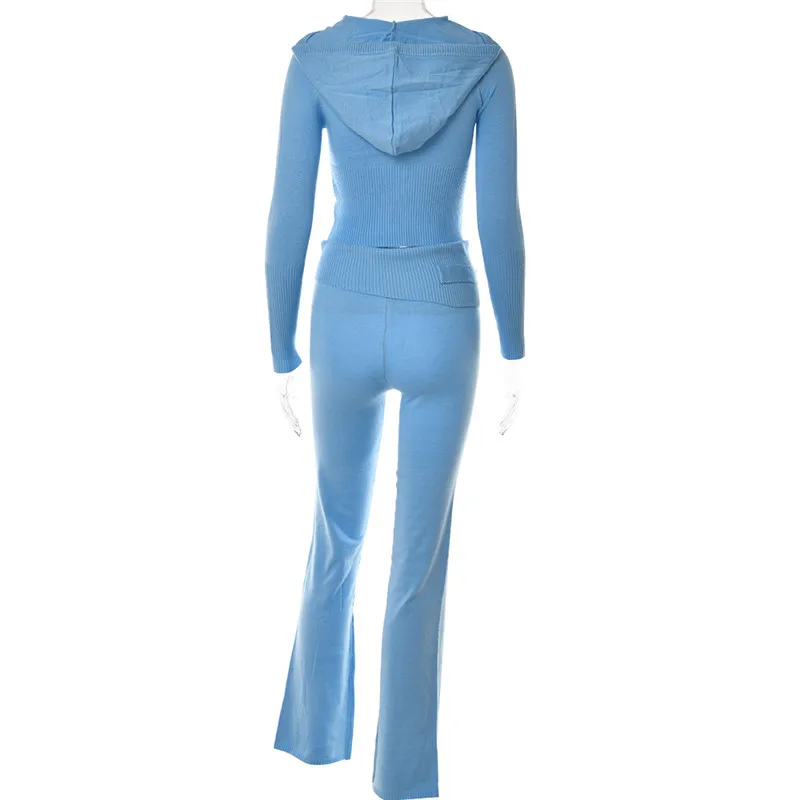 Fantoye Two Piece Sets Women Tracksuit Long Sleeve Zipper