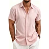 119156-35b06a.jpg Men's Cotton Linen Shirts Essential Comfortable Casual Lightweight Short Sleeve