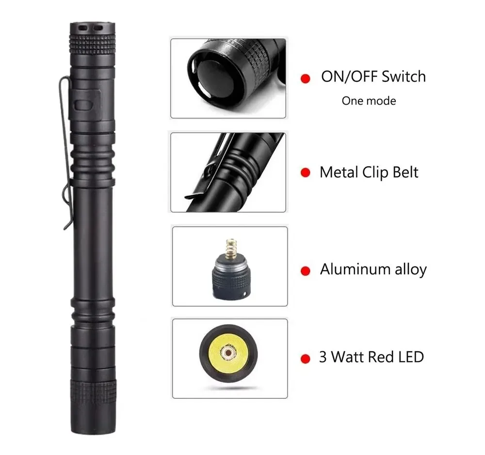 Red Light Penlight for Outdoor Activities and Night Vision