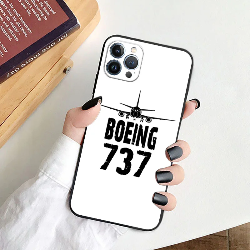 Custodie Per Telefoni Antigoccia Nere Opache Per Iphone 15 14 Pro Max 13 12 11 Plus Mini 7 8 Se X Xr Xs 6 Aereo Aereo Fly Plane Cover