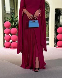 Saudi Arabia Evening Dresses with Crape Prom Dresses Formal Women Floor Length Light Purple Cocktail Party Wedding Party Dress