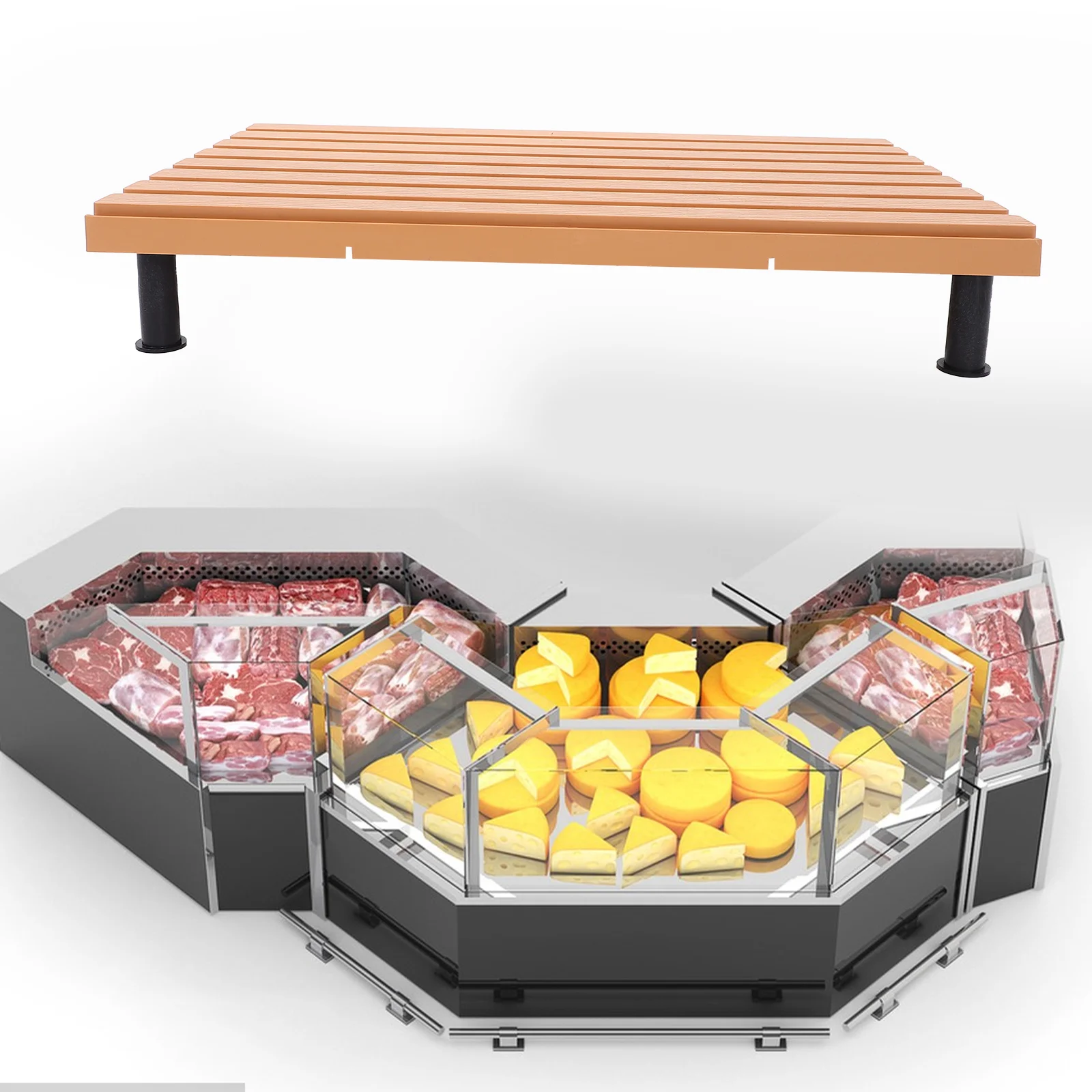 Fruit Vegetable Display Plate Supermarket Food Display Board Meat Display Pad