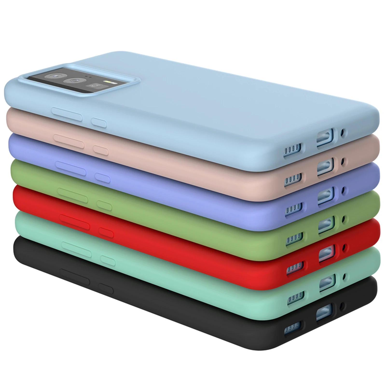 Shockproof Liquid Silicone Case with Slim Soft Skin Touch Protection and Retail Packaging