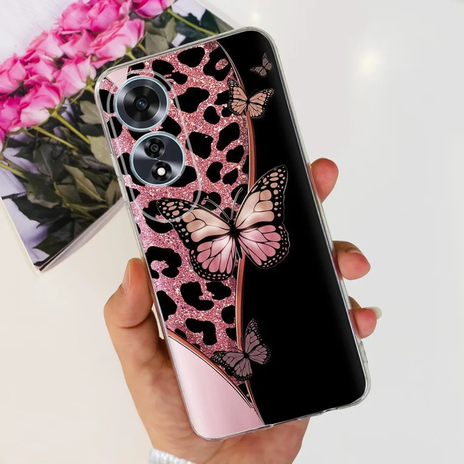 2024 New Stylish Flower Transparent Soft Silicone Slim Back Cover