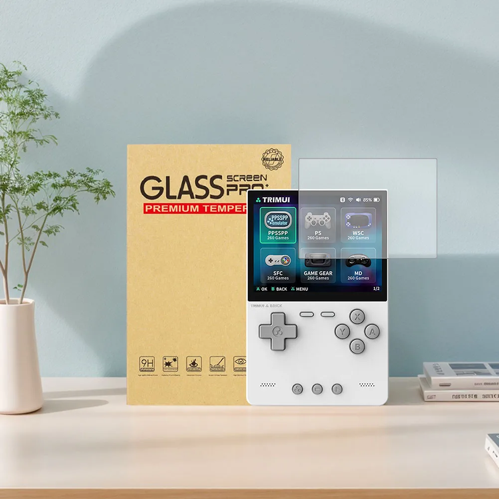 Ultra Clear Tempered Glass Screen Protector for Trimui Brick Game Console Offers 9H Scratch Resistance and Touch Sensitivity