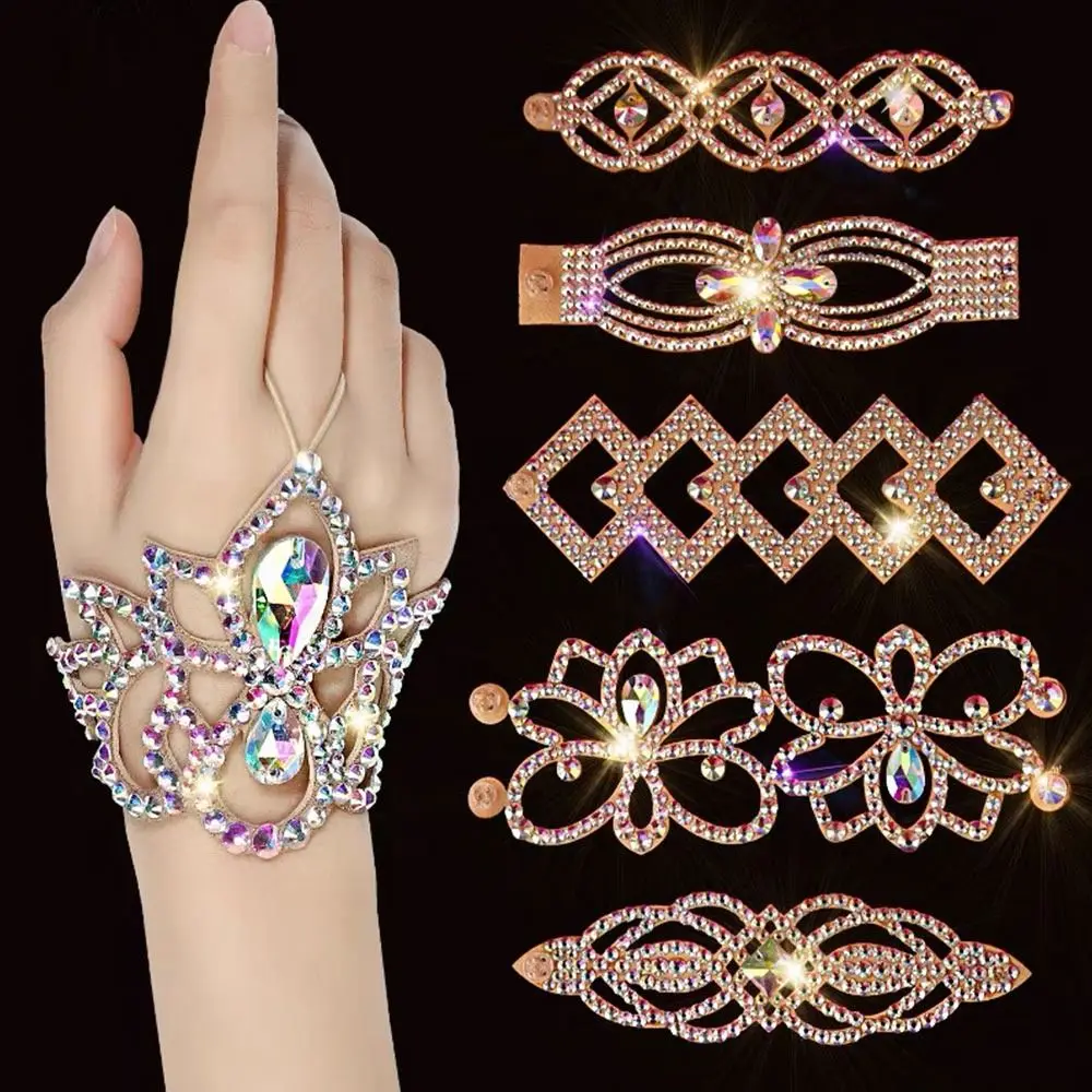 

Bellydance Performance Jewellery Party Rhinestone Belly Dance Bracelet Hand Cuff Wristlet Costume Accessories