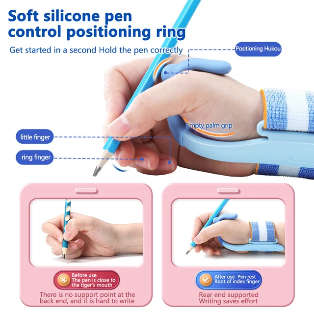 Ergonomic Design Hand Writing Aid Correct The Holding Posture Lengthen  Silicone Pen Holder for Suitable for Pencils and Gel Pens School Educationa 