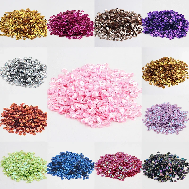 Sequins for Crafts Multi Color Sequins Round Cup Sequin PVC Multi Size 4mm 5mm 6mm Paillettes Sewing Wedding Crafts Women Garments Accessories 10g