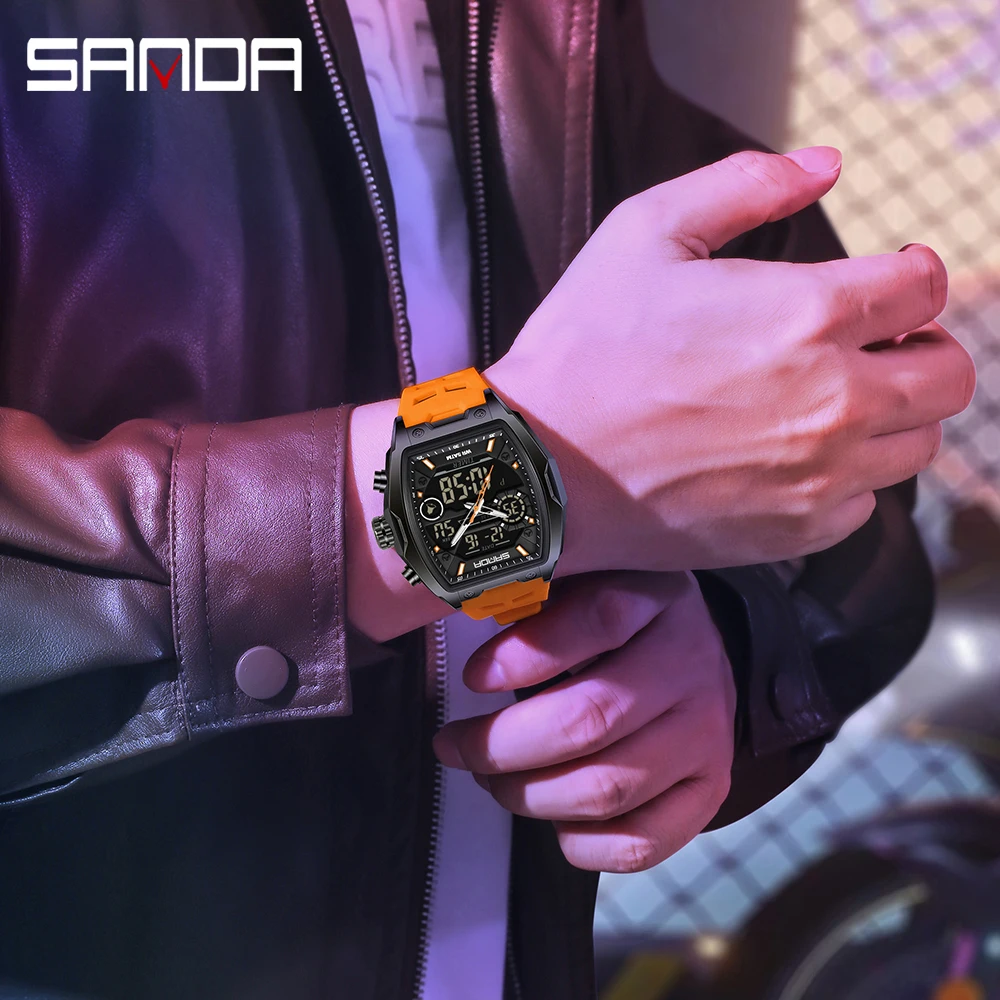 SANDA Top Brand 6235 Luxury Male Student Electronic Watch