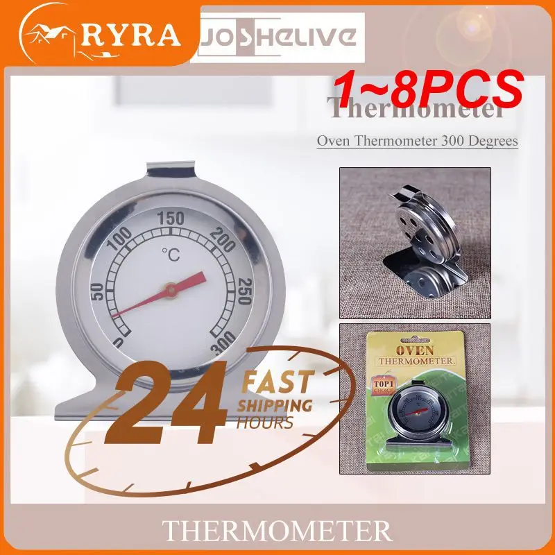 

1~8PCS Stainless Steel Oven Thermometer Food Meat Grill Cooking Mini Dial Stand Up Temperature Gauge For Oven Cooker Kitchen