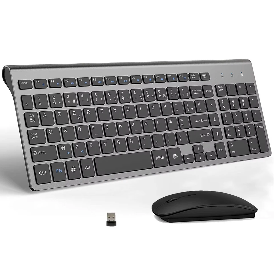 Set di tastiera mouse wireless 2.4Ghz e Bluetooth, tastiera e mouse