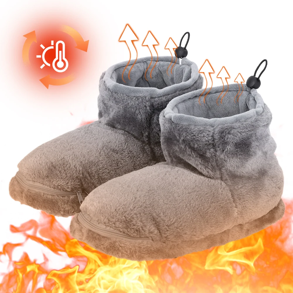Warm Electric Slippers USB Heated Shoes for Men Women