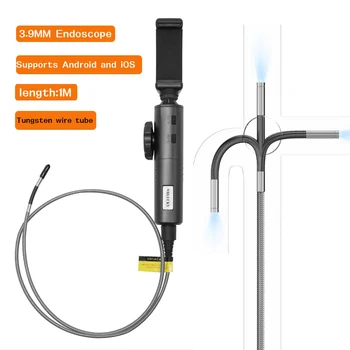 WDLUCKY 3.9mm 1M 360° Articulating Borescope Endoscope Camera waterproof IP67 with Light Endoscope with Android/iOS Phone 1