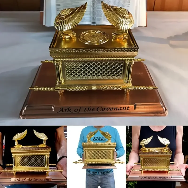 Jewish statue Statue Covenant Ark Gilded Copper Brackets Jerusalem Reproduction Jewish Statue Testimony Jewish Gift