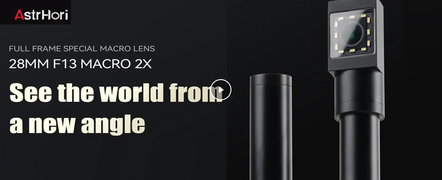 AstrHori 28mm F13 2X Full Frame Macro Probe Camera Lens 90° for Sony E-Mount