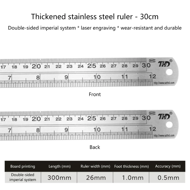 Metal Straight Edge Ruler Stainless Steel Ruler 6 Inch/8 Inch/12 Inch Ruler Drawing Measuring Ruler Tool School Office