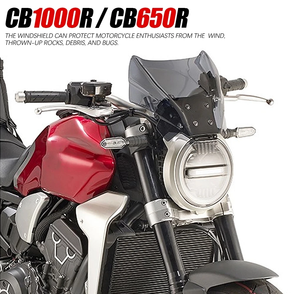 

NEW For Honda CB1000R 2018 - 2020 CB650R 2019 2020 Windscreen Windshield Wind Deflector with Bracket CB 650 1000 R Accessories