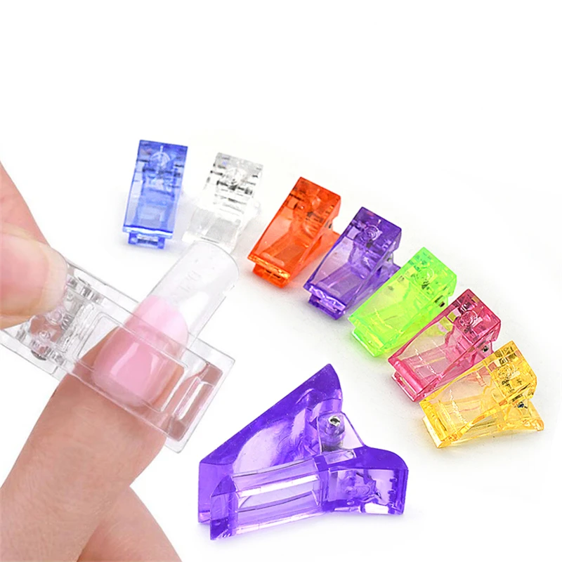 Fake Nails Acrylic Nail Clip Transparent Gel Quick Building Nail Tips Fingernail Extension UV Clamps Manicuring