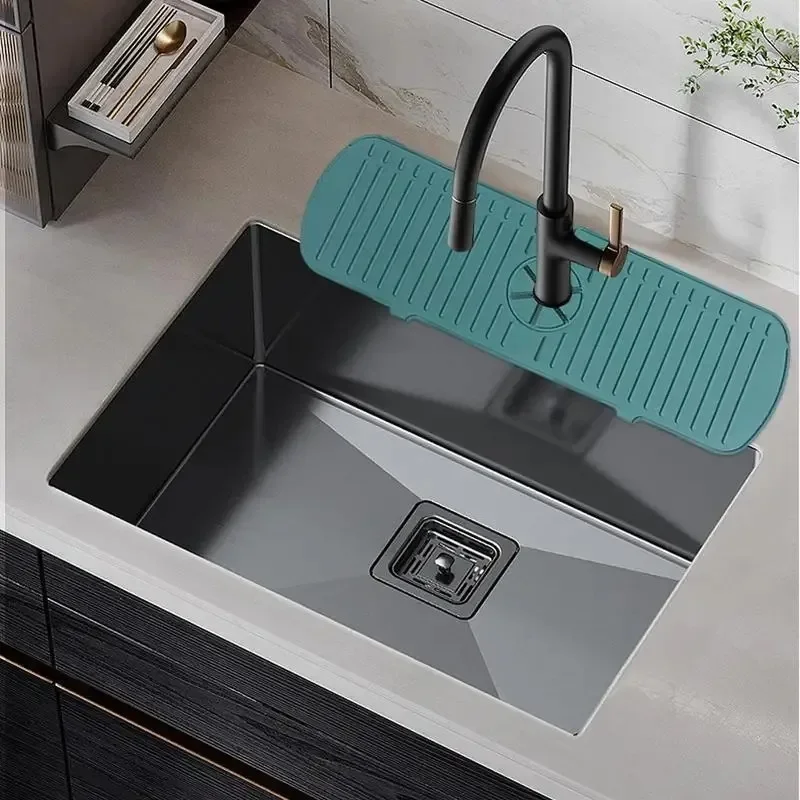 Sink Faucet Splash Guard Mat Silicone Kitchen Faucet Splash Pad Sponge Drain Pad Countertop Protector for Bath Kitchen Gadgets sink splashproof pad,sink splash guard,kitchen bathroom mat
