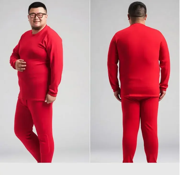 Thermal Underwear Set Men Thicken Winter Keep Warm Thermal Underwear Sets 9XL Size Men Cotton Velvet Thick Tights Fleece Top + Pants Warm Thermo Suits