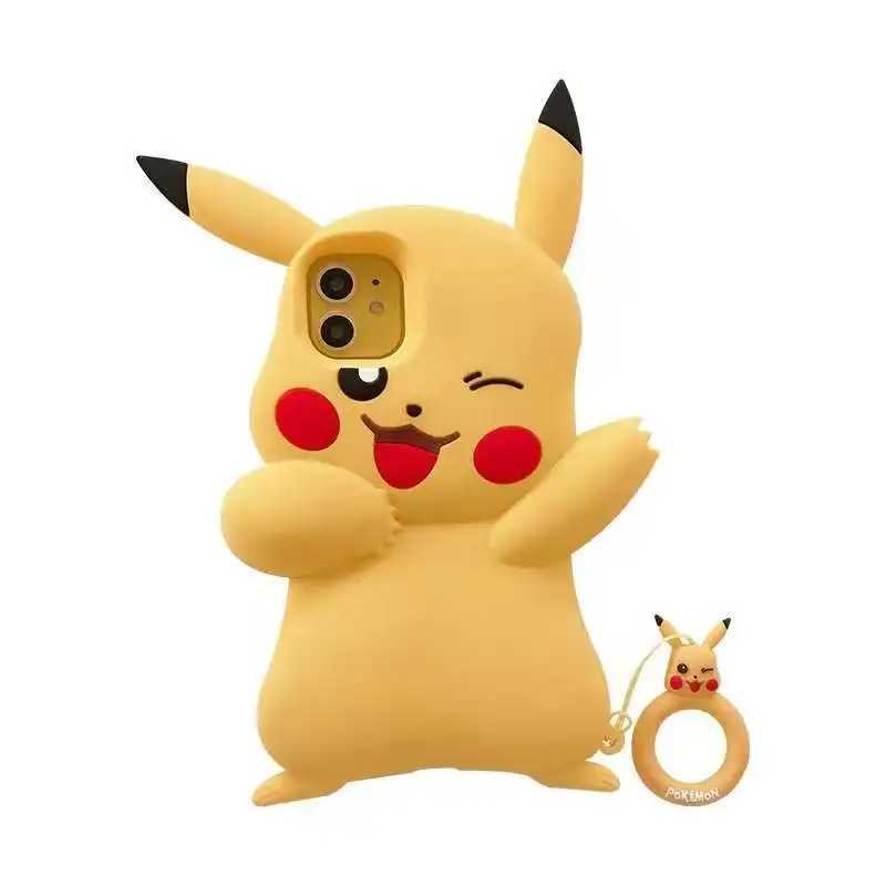 best cases for iphone 13  Pokemon Pikachu 3D Soft Phone Case for iPhone 13 12 11 Pro Max XR XS Max 7 8 Plus Protective Phone Back Cover iphone 13 case clear