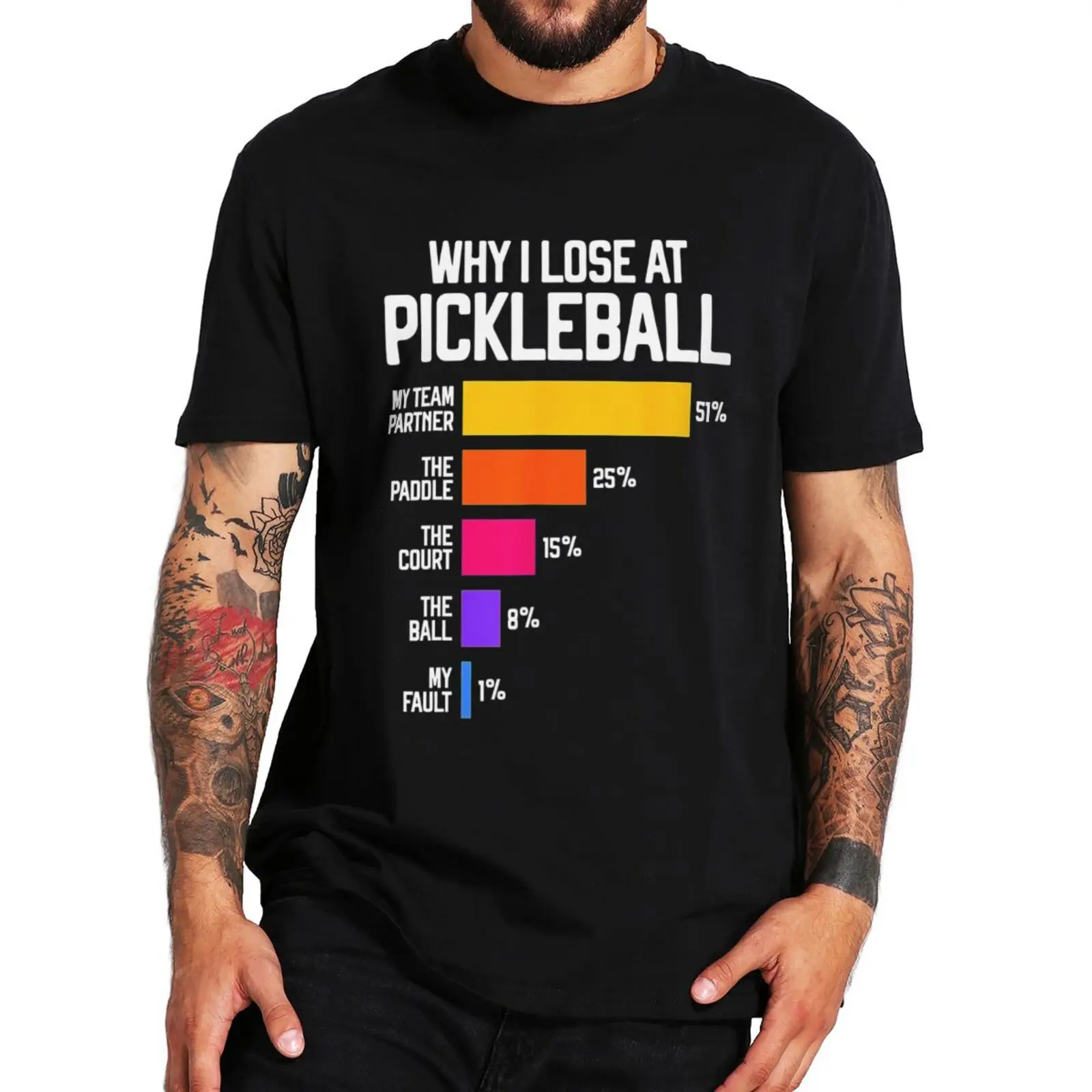 

Why I Lose At Pickleball T Shirt Humor Funny Pickleballers Gift Tee Tops Casual 100% Cotton Unisex EU Size Soft T-shirts