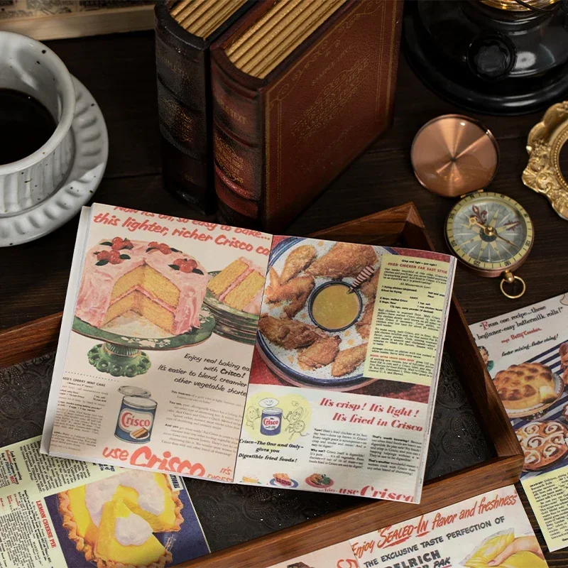 Journamm 빈티지 신문 와시 스티커 북, DIY 스크랩북 플래너, 콜라주 정크 저널 스티커 문구, 팩당 50 개