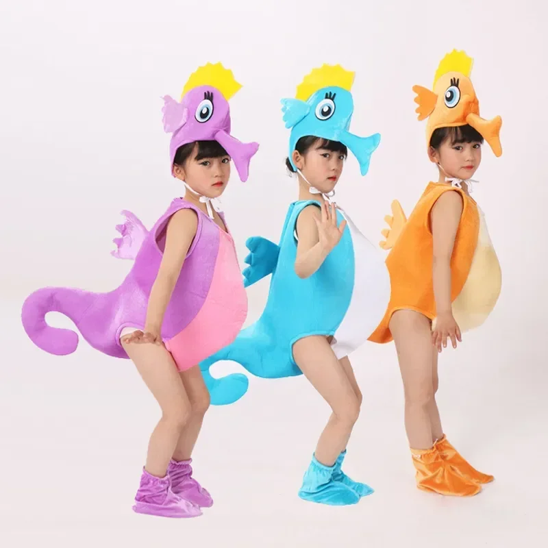 

Halloween Party Cosplay Marine Animal Costume Clothes For Boy or Girl Child Kid Starfish Hippocampus SeaHorse Costume