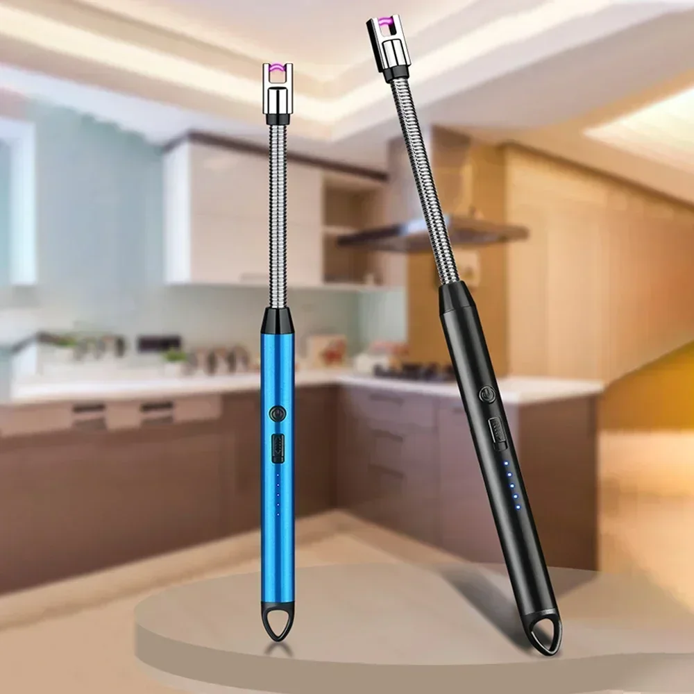360&deg; Outdoor Kitchen Lighter USB Rechargeable Portable Electronic Lighters Metal Windproof Safety Candles Gas Stoves Gift gas stove igniter cigar lighter electric arc lighter flame torch lighter