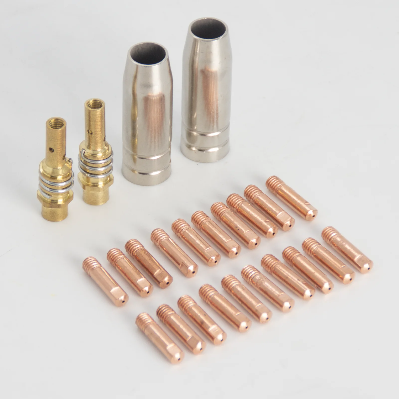 

24pcs 0.8mm/1.0mm Welder Nozzle Part Kit 15AK Conductive Tip Nozzles Contact Tips set For MIG Welding Torch Welding