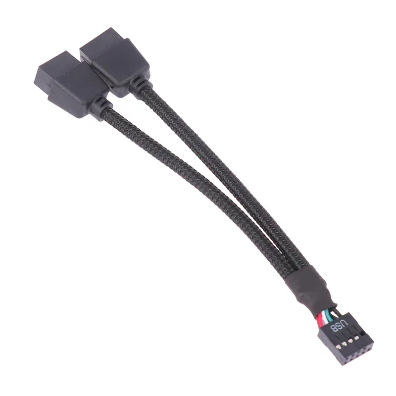 1개 컴퓨터 메인보드 USB 연장 케이블 9핀 1 암 2 수 Y 스플리터 오디오 HD 연장 케이블 PC DIY용 15cm
