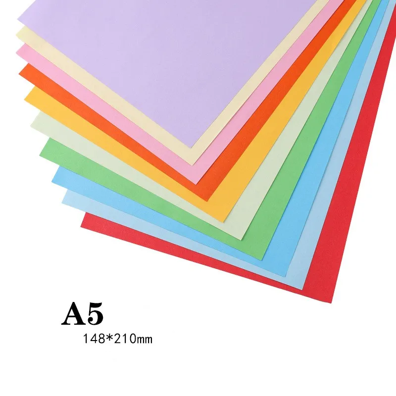 Color Copy Paper A4/A5 100 Sheets Kids Handmade DIY Card Scrapbook Paper Double Sided Colored School Office Supply