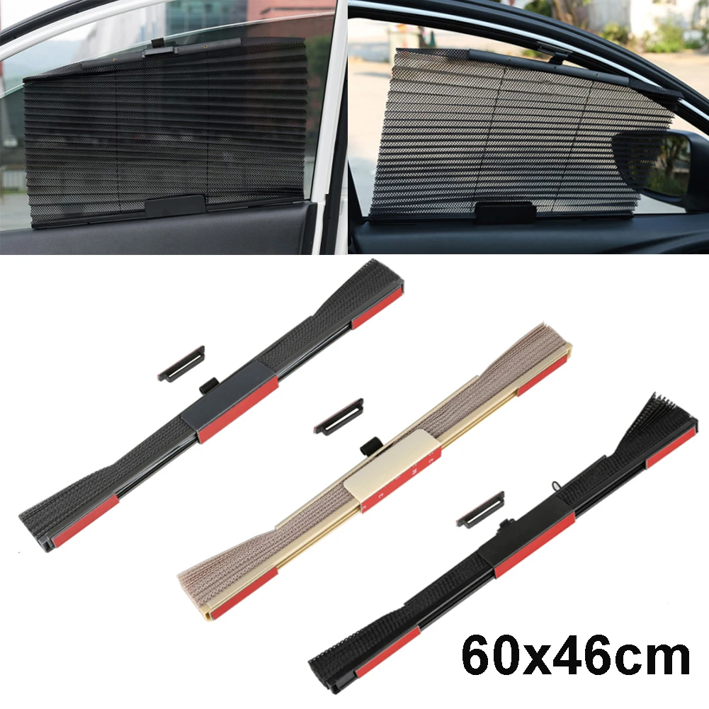 

Car Side Folding Sunshade 46*1.5*60cm ABS+Nylon Accessory Auto Mesh Curtain Truck Universal Protection Retractable SunShield UV