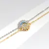 YILUOCD 2 pièces Bracelet soleil et lune en zircone cubique scintillante pour femmes ensemble de bracelets de Couple réglables cadeau de bijoux de fête de mariage