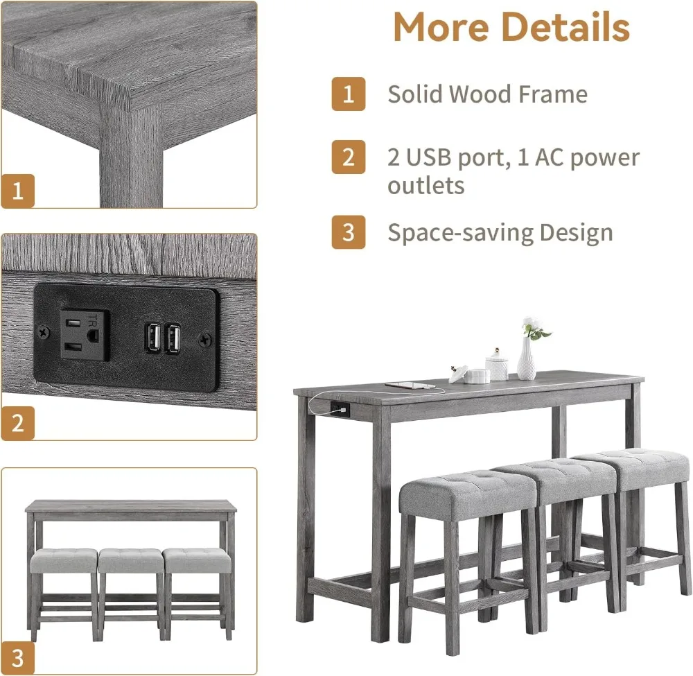 Industrial Bar Table Set 4