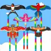 DIY Plastic Dynamic Kites Lightweight Easy Control Fishing Rod Kites Cartoon Long Tail Kites Kids Gift 3
