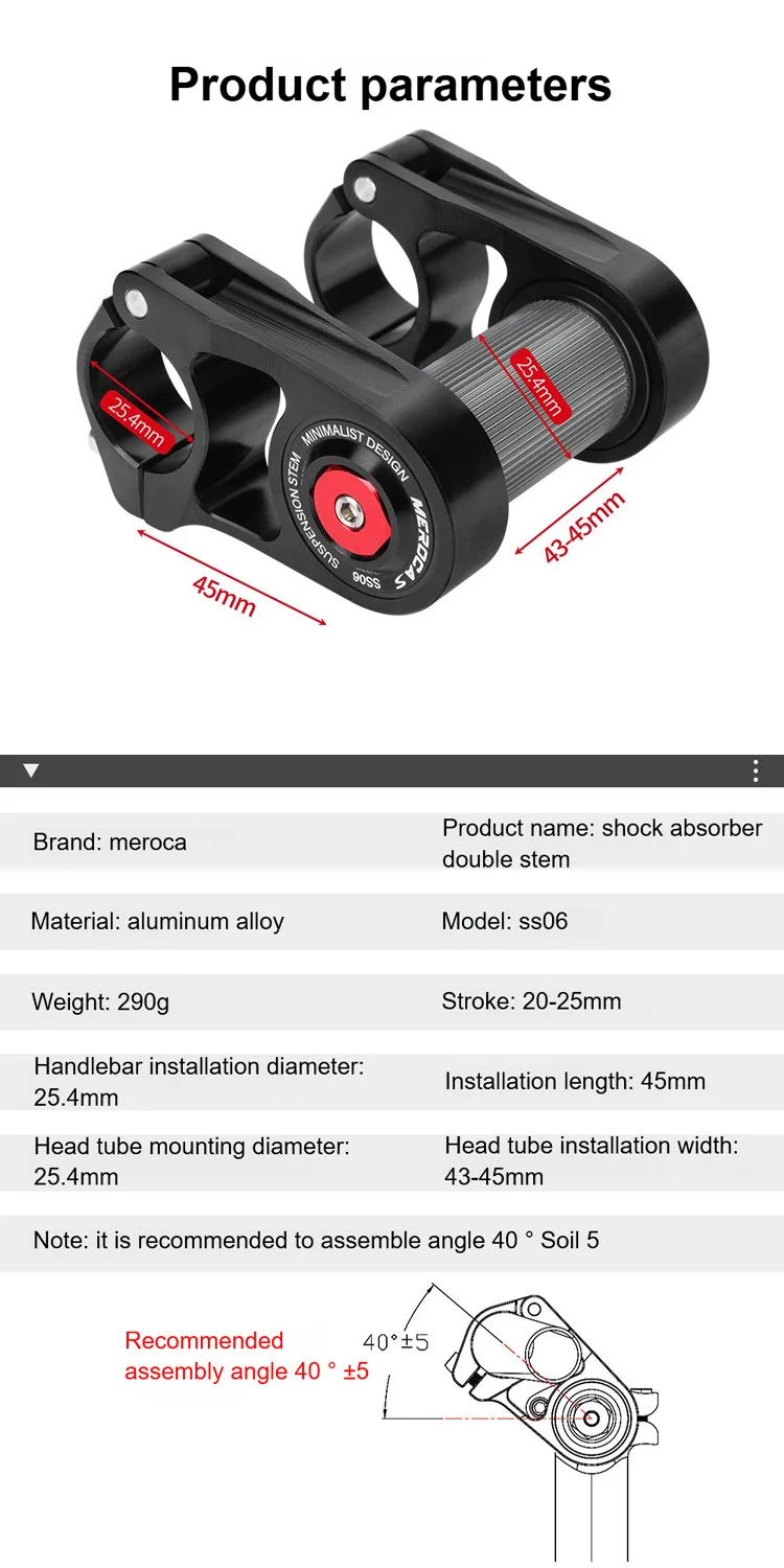 Fahrrad Vorbau Lenker Doppel Vorbau Für Stoßdämpfung 25,4mm Faltrad Tisch Faltrad Tisch Radfahren Einstellbare Vorbau – Detail 2