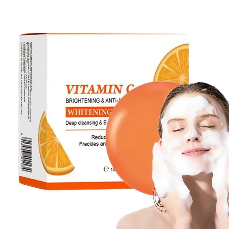 

vitamin C soap 100g Brightening Soapbar Gentle Exfoliation Oil Control Face Cleaner Deep Cleansing Handmade Bath Soapbar