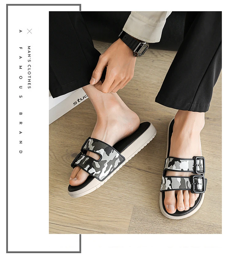 شباشب شاطئ صيفية للرجال صنادل مريحة تسمح بمرور الهواء خفيفة للغاية شباشب رجالية داخلية وخارجية مقاس كبير 46 47